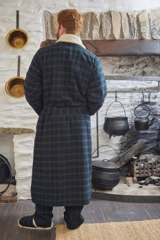 Preview: Irischer Flanell Morgenrock LV 6 mit Fleece gefüttert